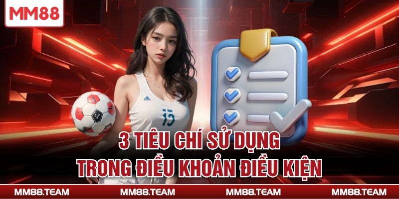 3 tiêu chí sử dụng trong điều khoản điều kiện